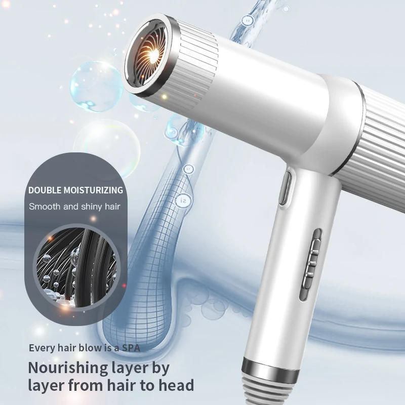 

110V Strong Wind Salon Hair Dryer Quick Dry Cold And Hot Air Negative Ion 2000w Silent Hair Care Powerful Professional Hairdryer