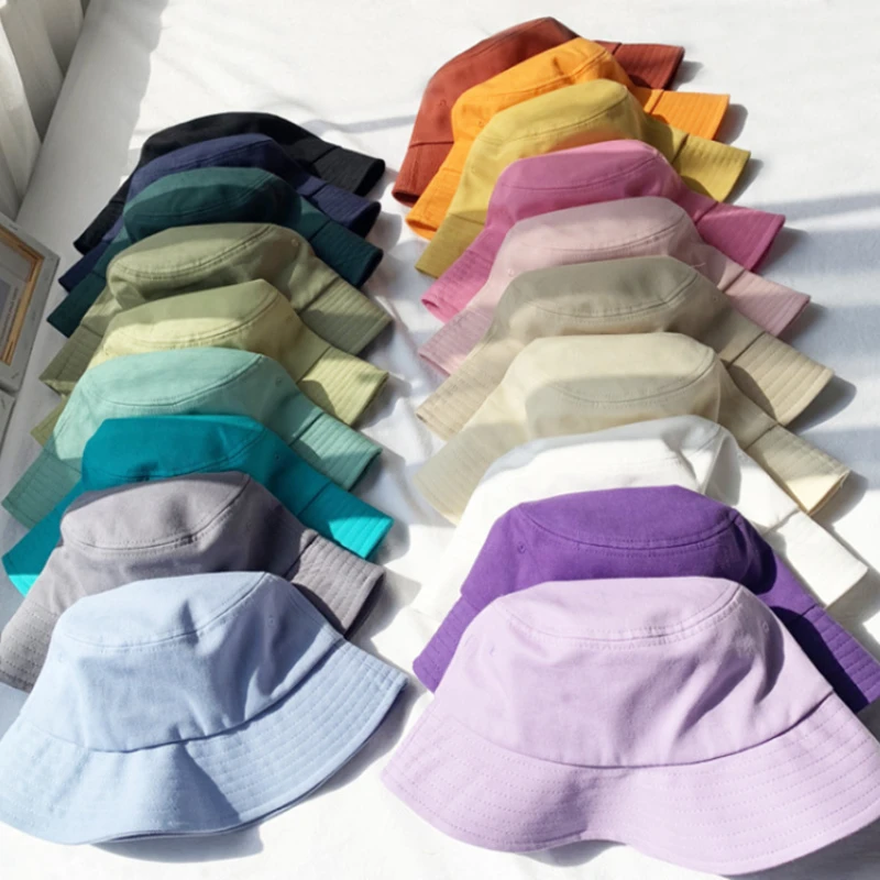 

Japanese Bucket Hat Candy Color Wild Fisherman Cap Summer Korean Version Casual Solid Color Basin Caps Sunscreen Women's Hats