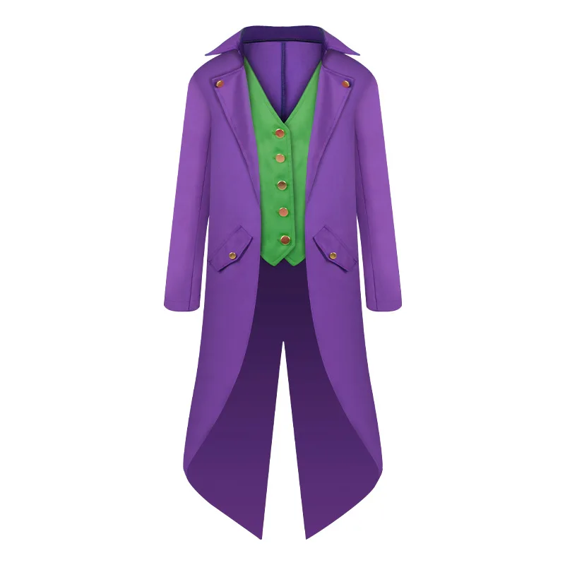 Kids Tailcoat Tuxedo Gothic Medieval Retro Clothing Halloween Kid Costume 1920s' Coat Uniform Blue Purple boys girls Tuxedos