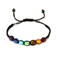 rainbow stone natural braided simple braided adjustable bracelet