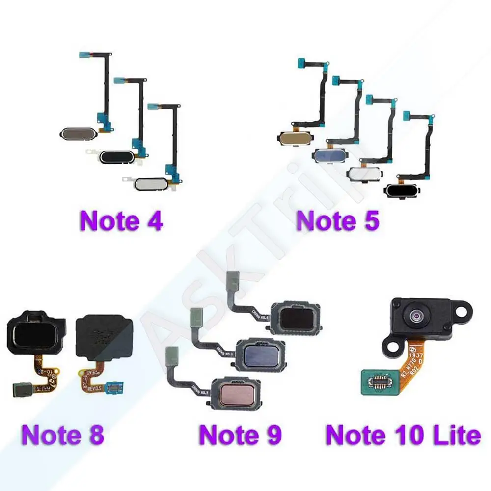 Оригинальная Кнопка Home для Samsung Galaxy Note 4 5 7 8 9 10 20 Plus Lite Ultra Fingerprint Flex |