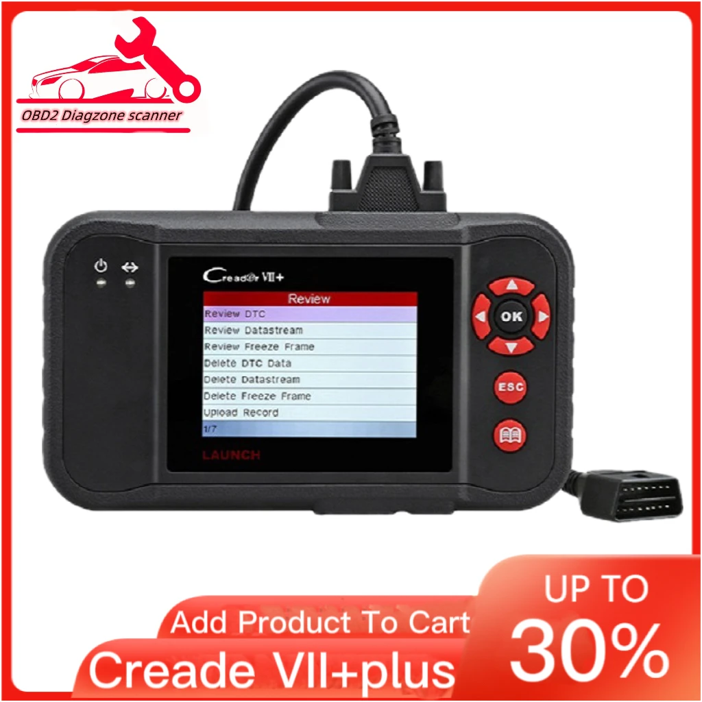 Диагностический Автосканер Launch X431 Creader VII Plus OBD2 автомобильный считыватель