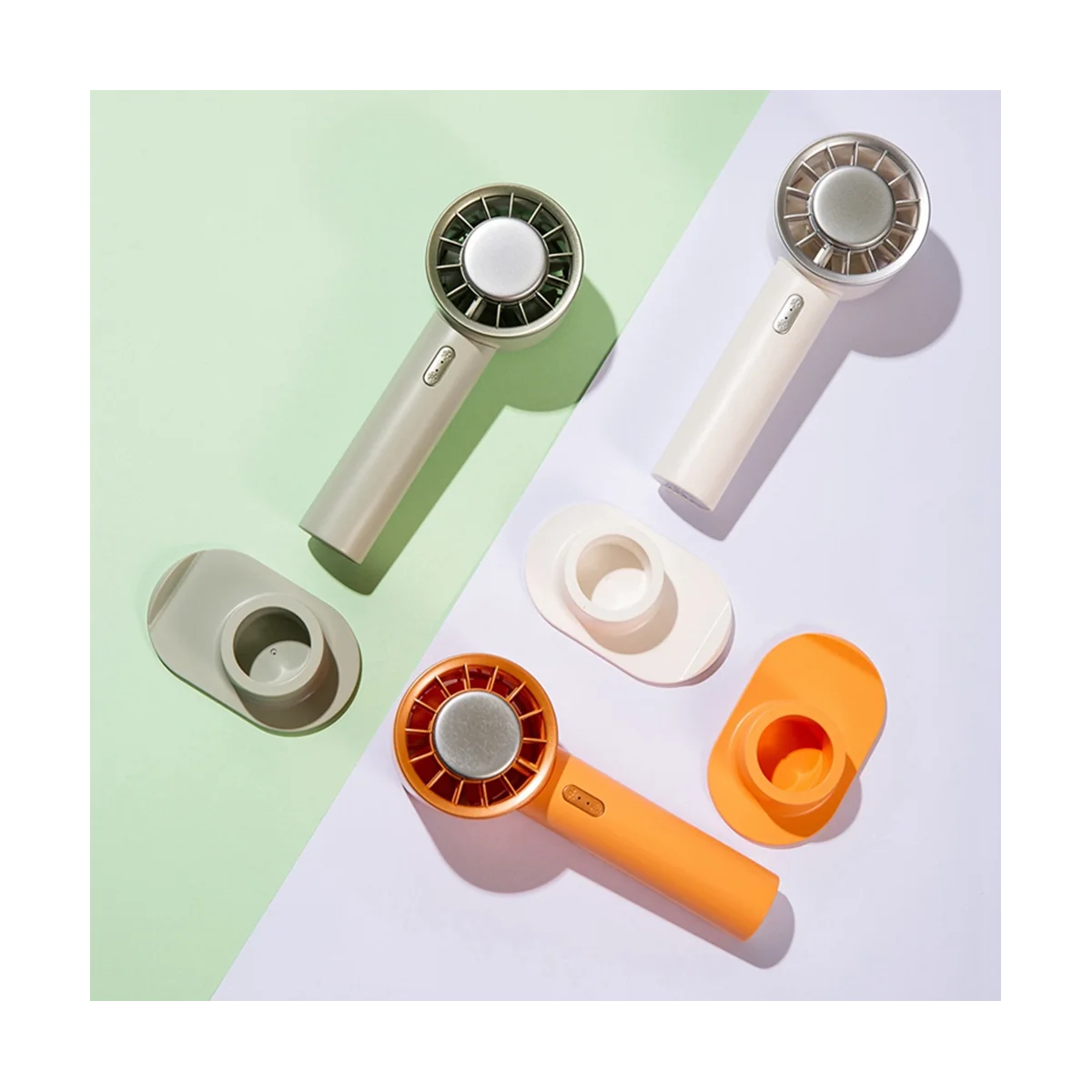 

Mini Handheld Fan Semiconductor Refrigeration 2200MAh Battery USB Rechargeable Hand Fan Cooling Air Cooler,Orange