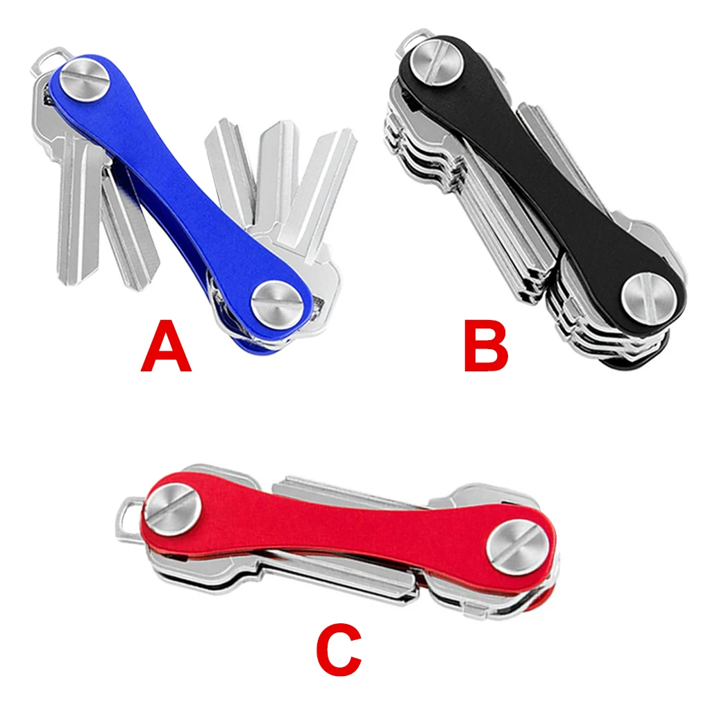

Car Keychain Metal Aluminum Alloy Key Holder Portable Pocket DIY Auto Key Ring Clip Red