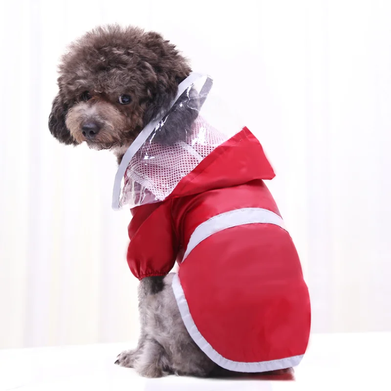 

Medium-sized Dog Raincoat Night Reflective Dog Walking Rain Gear Supplies Two-legged Coat Golden Retriever Husky Dog Raincoat