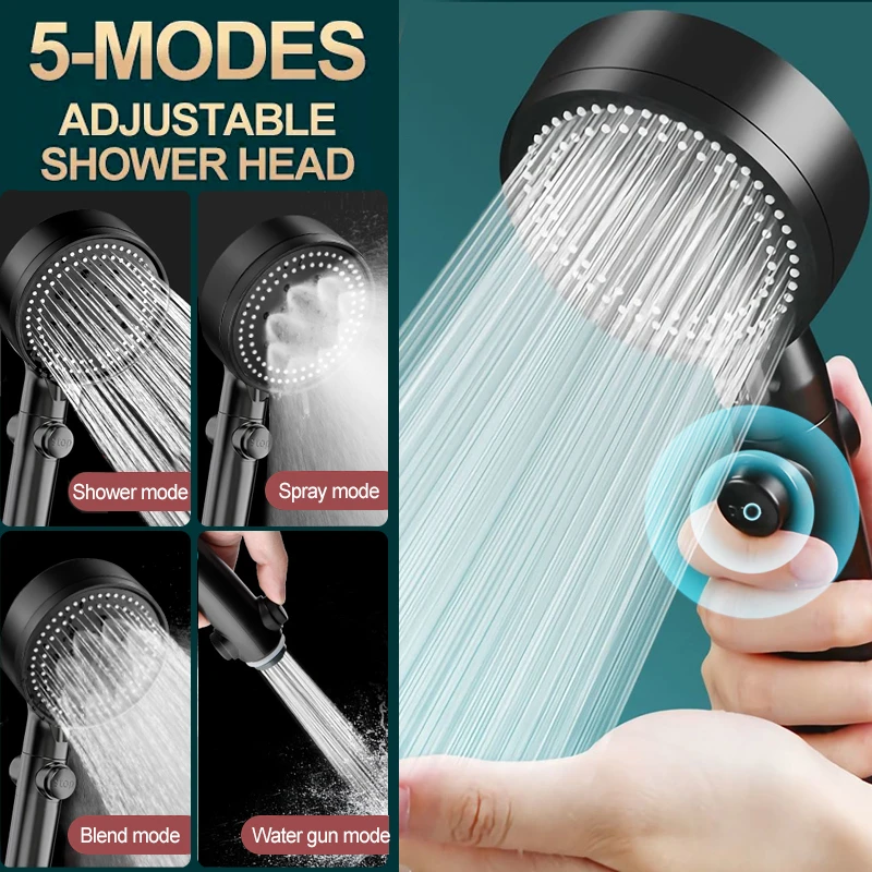 

Насадка для душа регулируемая, 5 режимов, экономия воды, высокое давление