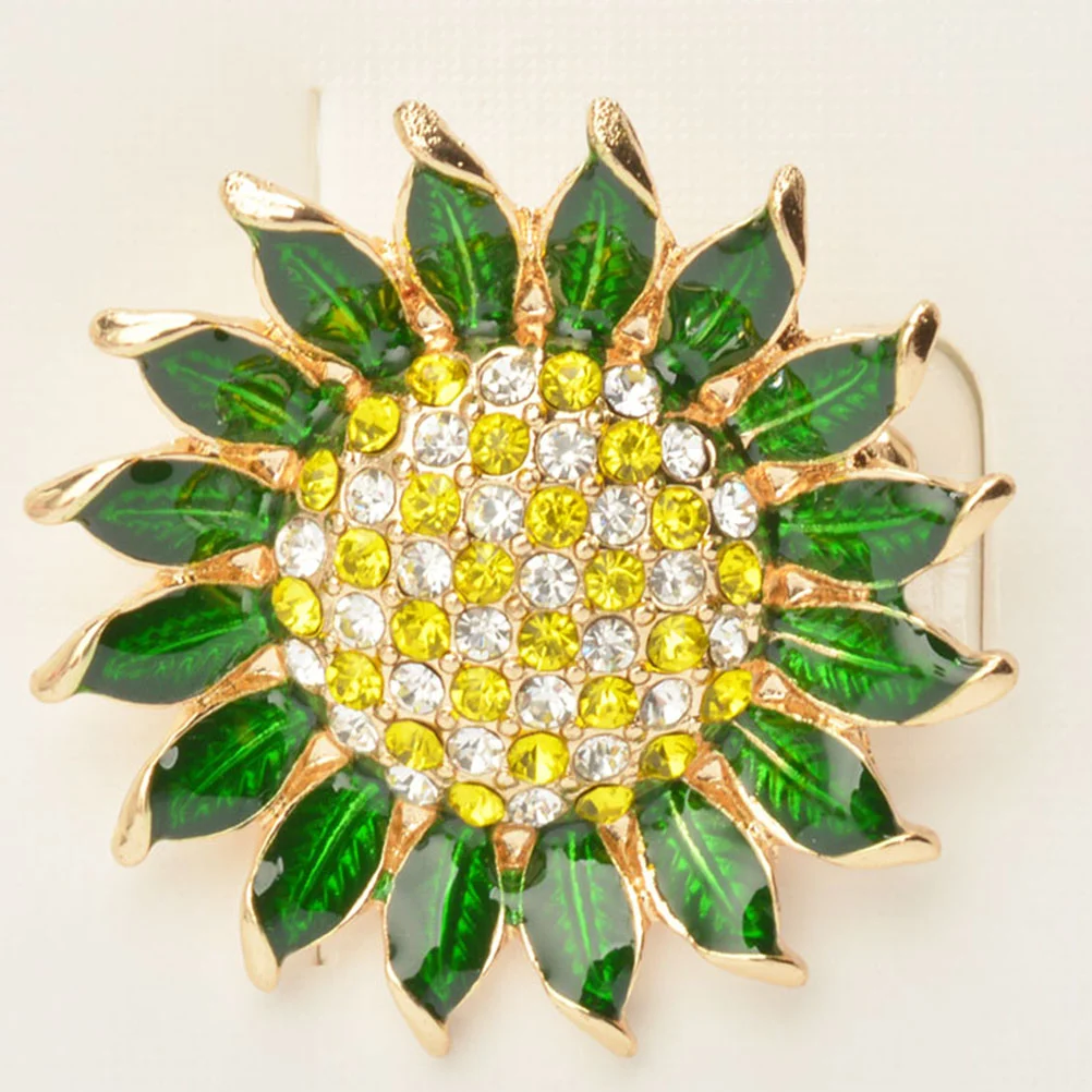 

Enamel Sunflower Brooch Lapel with Rhinestone Cartoon Colored Breastpin for Clothing Bag(Yellow)