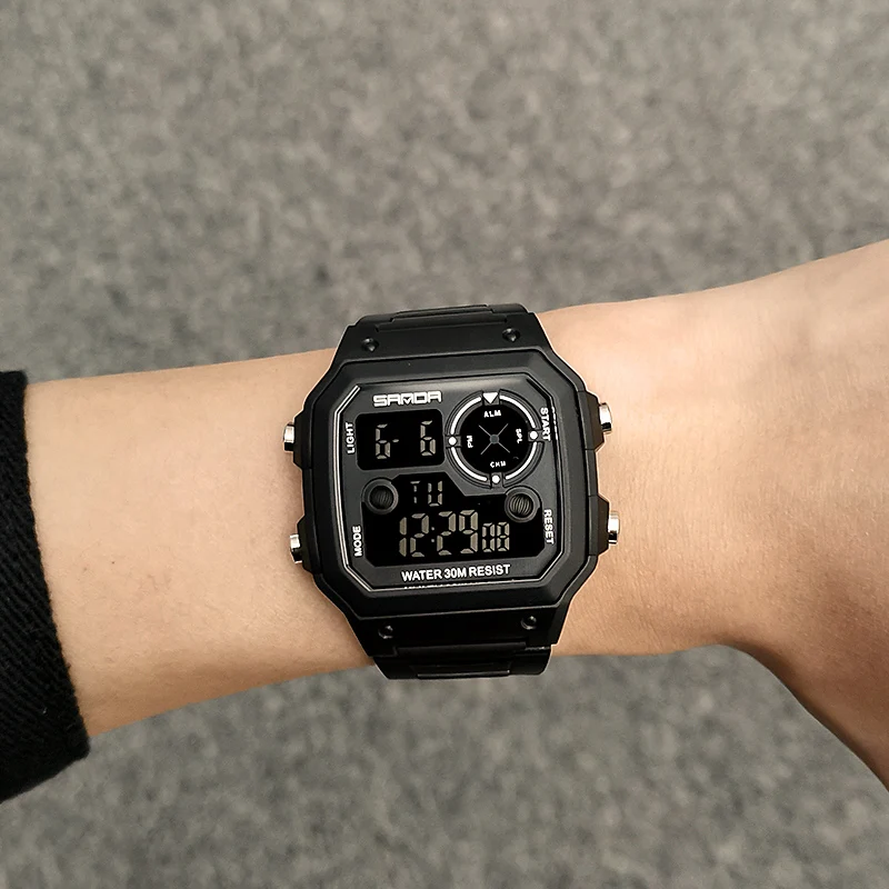 

Retro small square watch male student boy waterproof sports electronic watch male