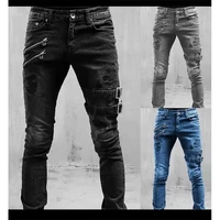 mens streetwear skinny cacual designer long denim pants trousers straight jeans fashion streetwear men middle waist jeans