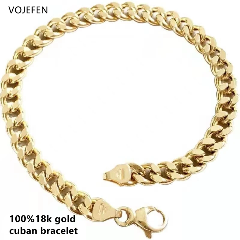 

VOJEFEN 18K Gold Cuban Bracelet Jewelry For Men Cuban Chains