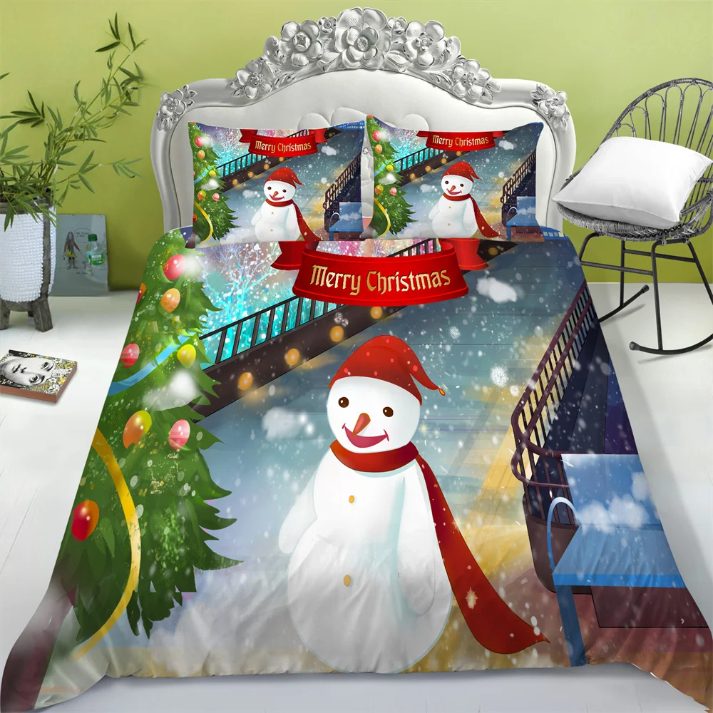 

Семейный комплект постельного белья, Рождественский пододеяльник, одеяло для подростков и детей, постельное белье из полиэстера, постельные костюмы