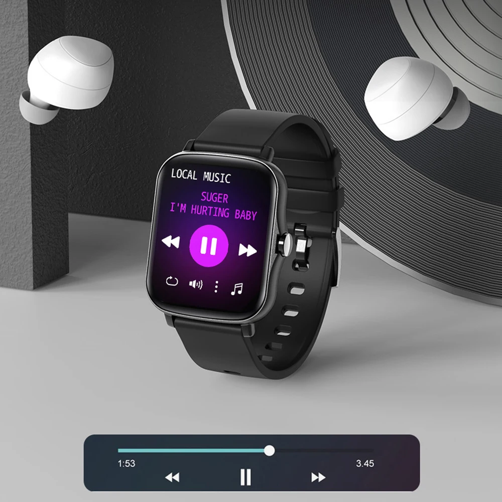 

New Women Men Smart Watch Bluetooth Call Local Music Play Heartrate Test Sport Fitness Tracker Man Full Touch Screen Smartwatch