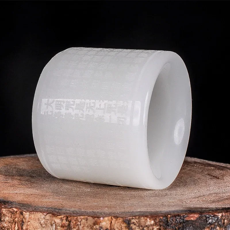 Кольцо из натурального белого нефрита 22 мм сердца меридиан нефрит буддизм амулет