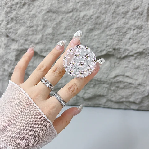 Розетка Grip Tok, акриловый клей, материал, прозрачная складная подставка, держатель для телефона с цветочным узором, складная ручка для телефона