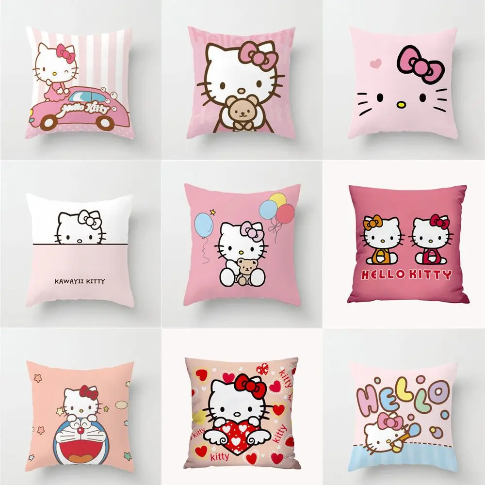 

Мультяшная декоративная подушка HelloKitty, симпатичная Подарочная Подушка для спальни в общежитии, подушка для дивана, Автомобильная подушка 45 см * 45 см