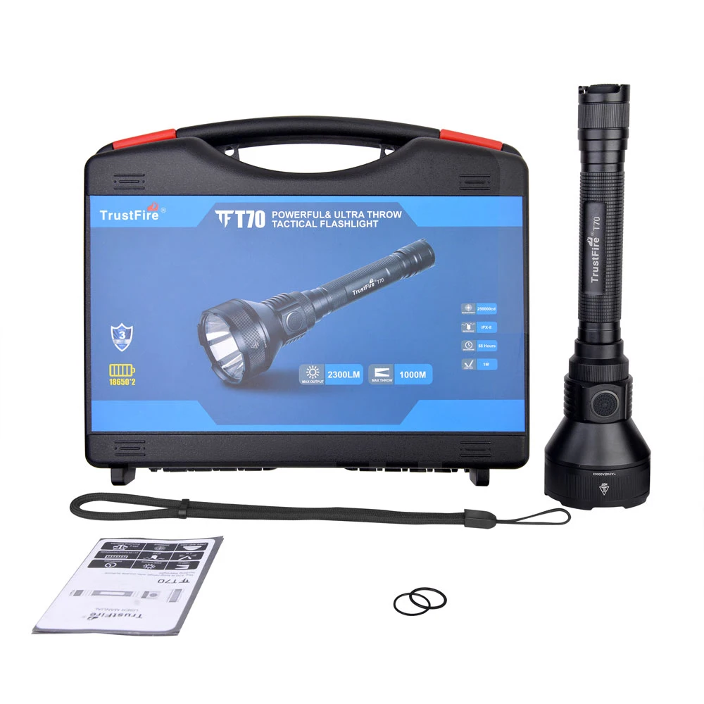 

Trustfire T70 sofirn Hunting Flashlight 18650 Torch Ultra Light Tactical Camping Lamp Cree 2300lm LED Powerful Rechargeable