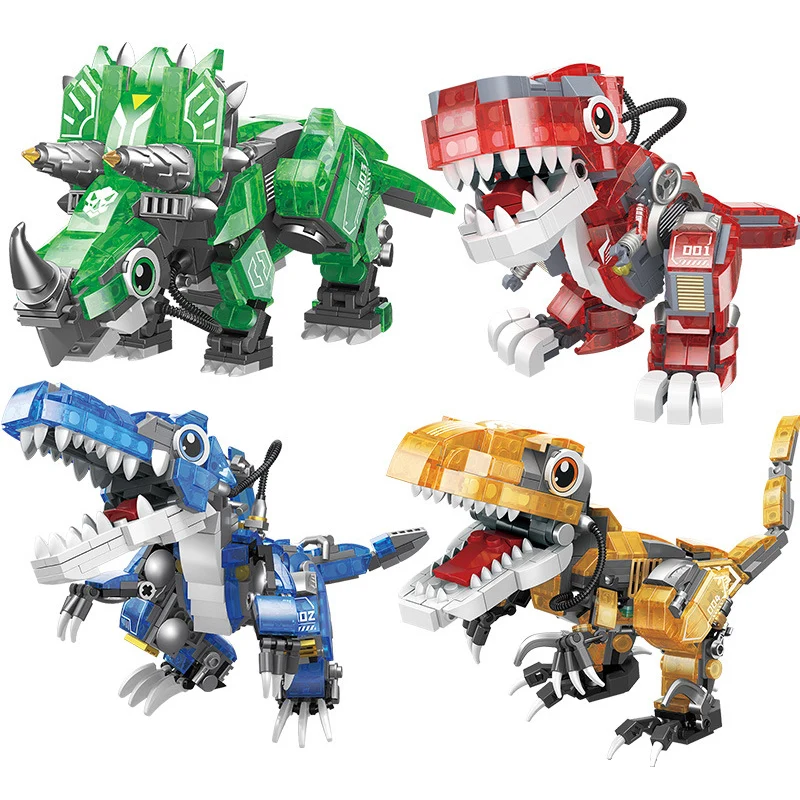 

Mechanical Dinosaur Luminous Tyrannosaurus Rex Triceratops Bricks Puzzle Assembled Toy Building Blocks Children's Toy Gift