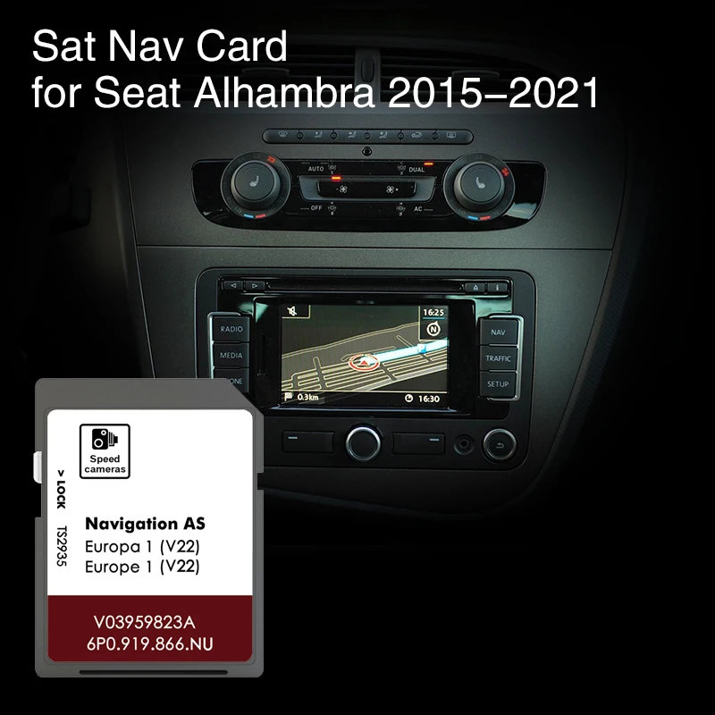 Фото Для Seat Alhambra Navi System 2015-2021 Автомобильная навигация SD-карта MIB2 AS V22 Обложка карты Нидерланды Германия Франция GPS-карта №1
