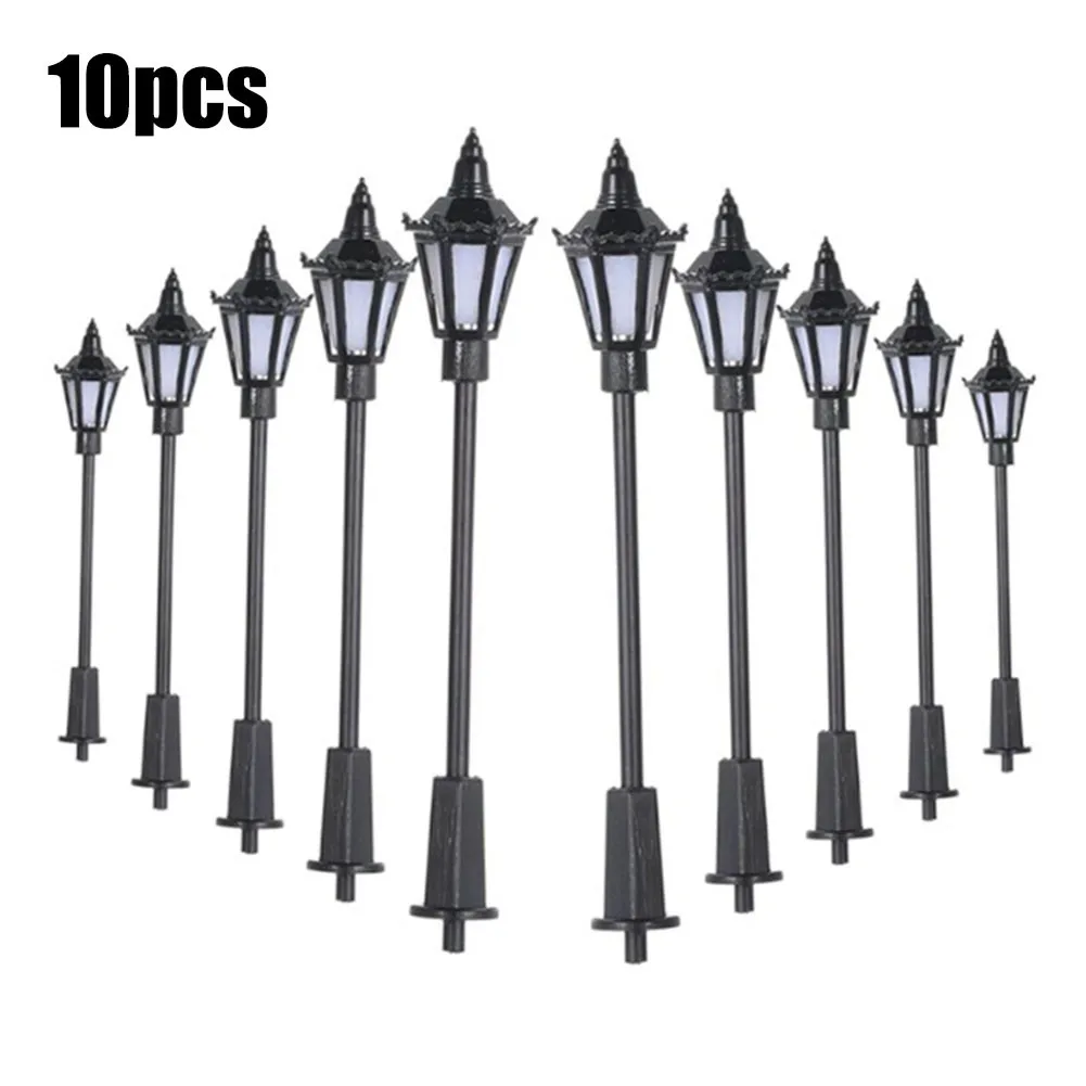 

10pcs 1:50 1:100 Model Railway Train Lamp Post H0 TT 00 Gauge Street Lights LED Light Garden Decoration Supporting Landscapes