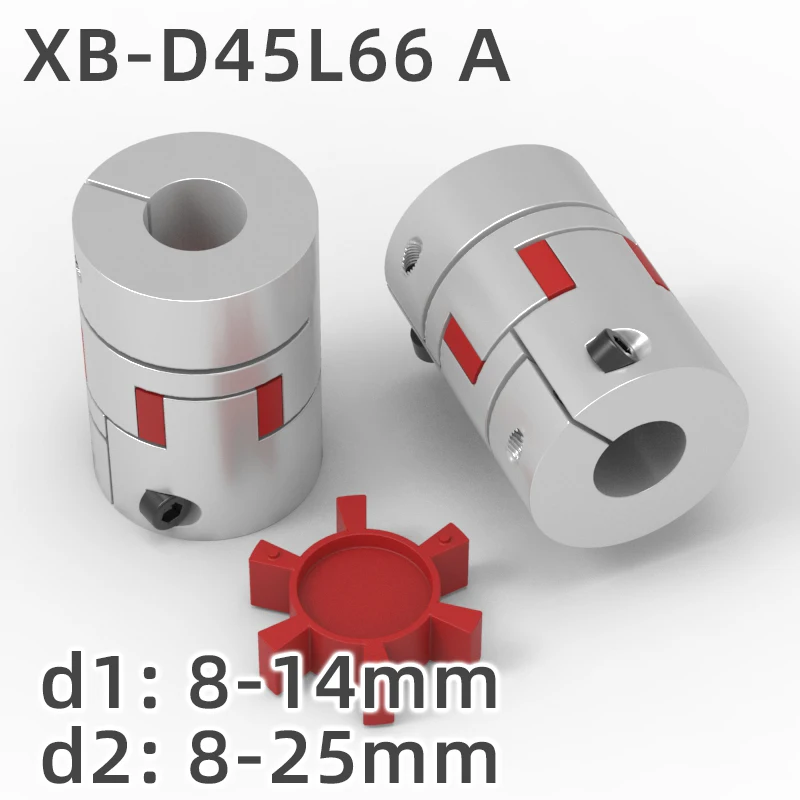 

XB D45L66A Three Jaws Coupler Aluminium Plum Flexible Shaft Coupling Motor Connector CNC Flexible Couplings 8mm-25mm