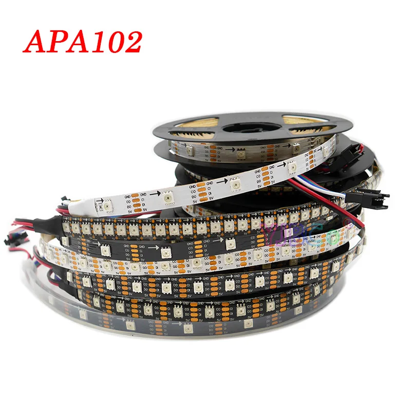 DC 5V Addressable APA102 LED Strip Light pixels DATA and CLOCK seperately 30/60/144 leds/m 1m/2m/3m/4m/5m Smart Lamp Tape SK9822