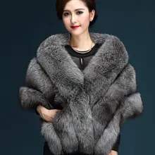 Korean Versatile Imitation Fox Fur Shawl Bridal Wedding Shawl Large Size Faux Fur Vest Women's Clothing