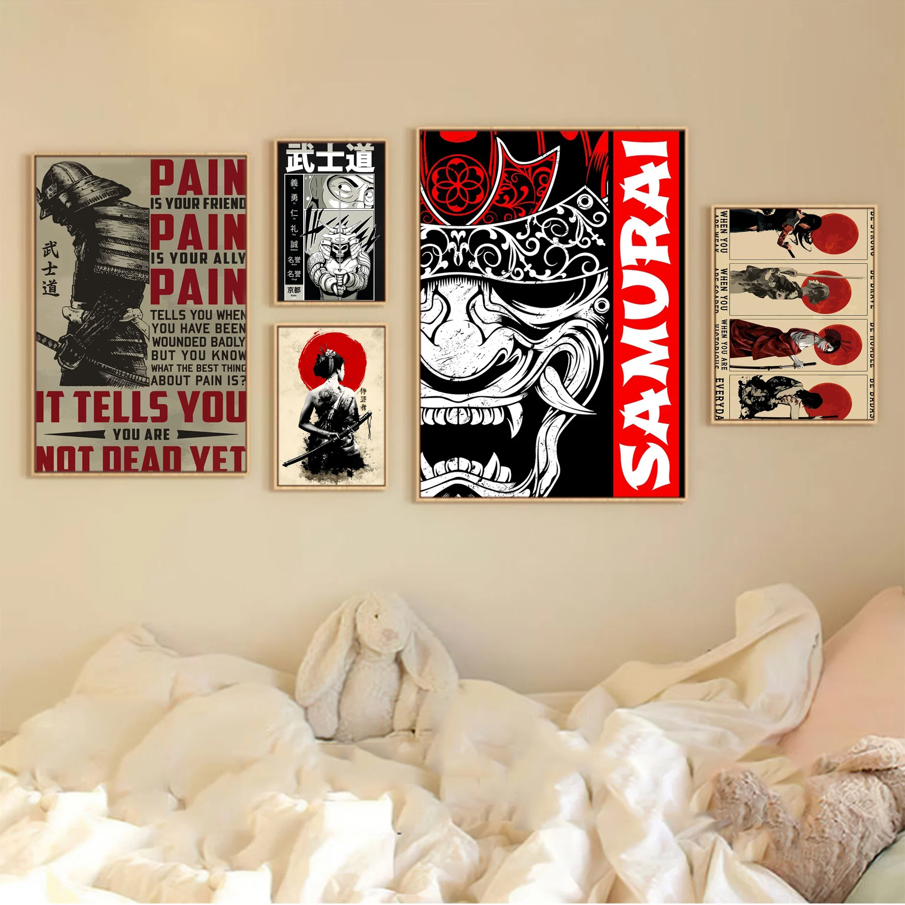 

Samurai Comics Whitepaper Poster Vintage Room Home Bar Cafe Decor Vintage Decorative Painting