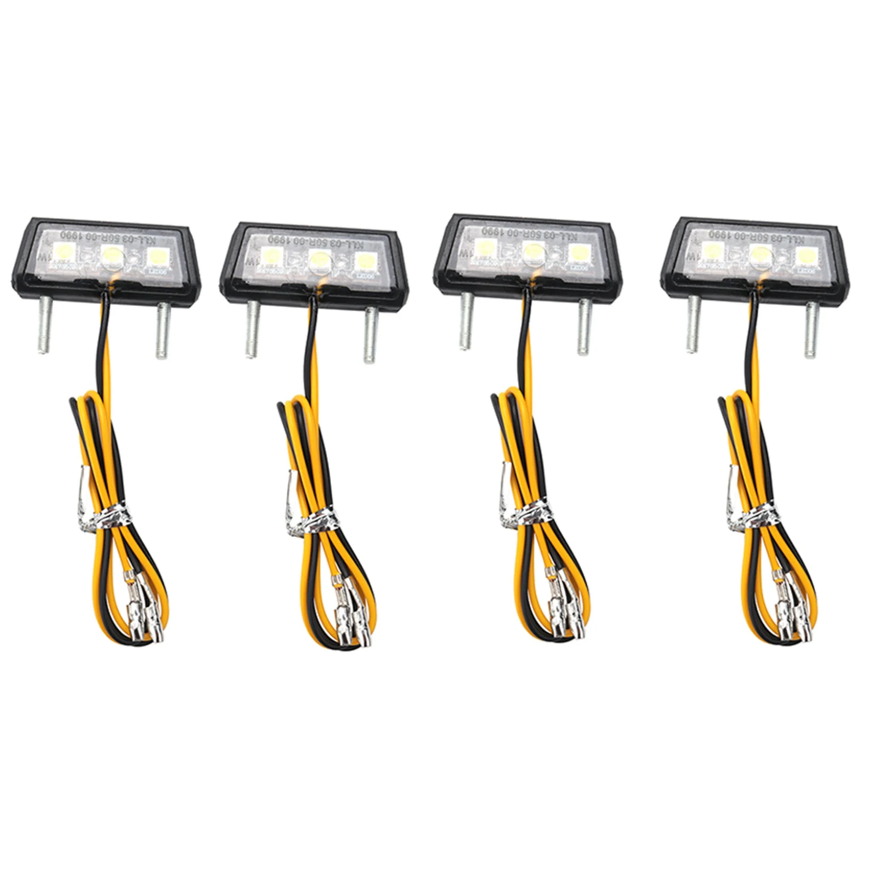 

4X Motorcycle Decorative LED Taillight License Plate Light for Honda Kawasaki Yamaha Suzuki White