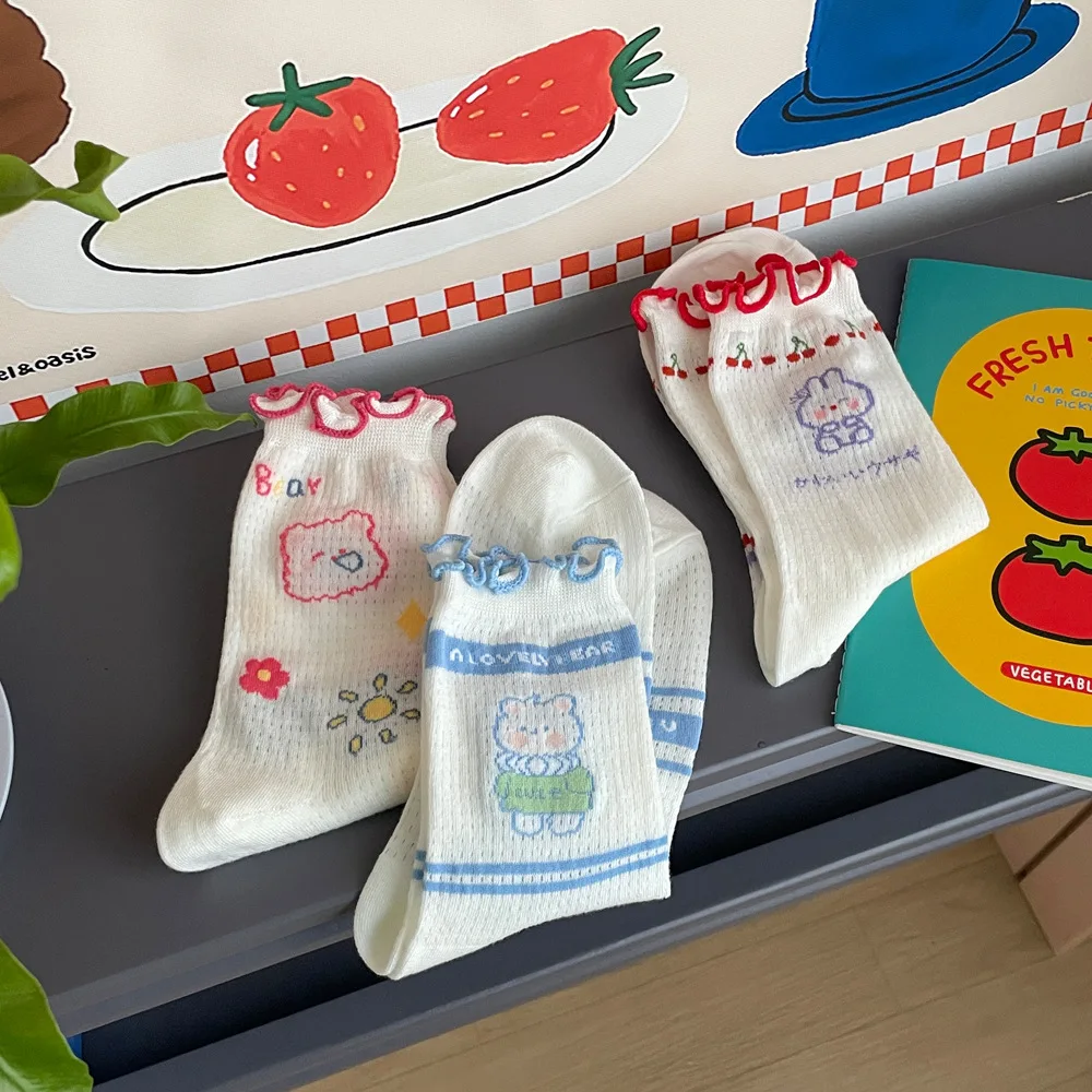 

Весенне-летние новые носки женские милые женские носки средней длины хлопковые детские милые женские носки