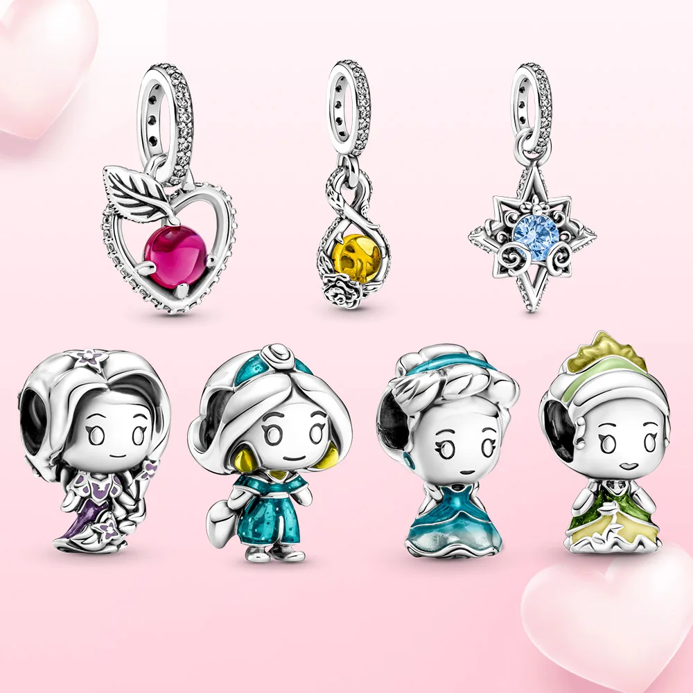 

925 Sterling Silver Fashion Jewelry Gift Bracelet DIY Designer Snow White Pendant Suitable for Ladies Original Pandora Necklace