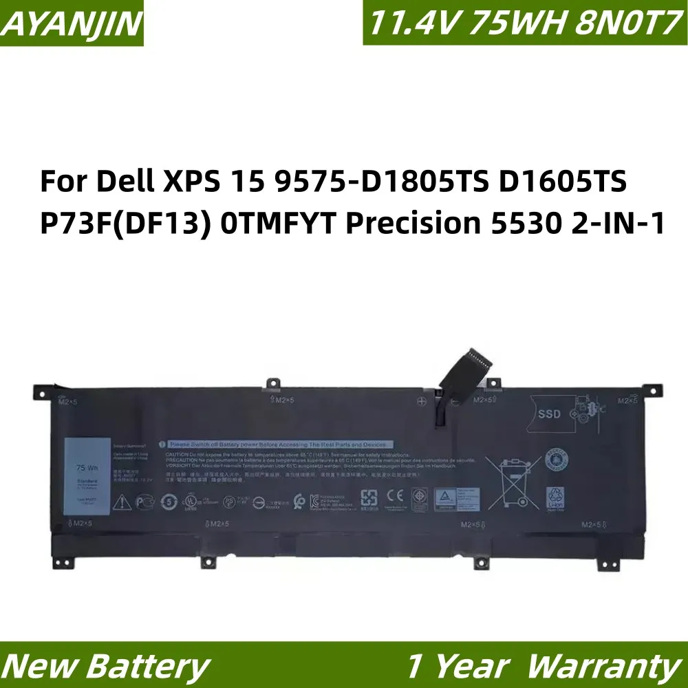 8N0T7 TMFYT 11,4 V 75WH/6578mAh