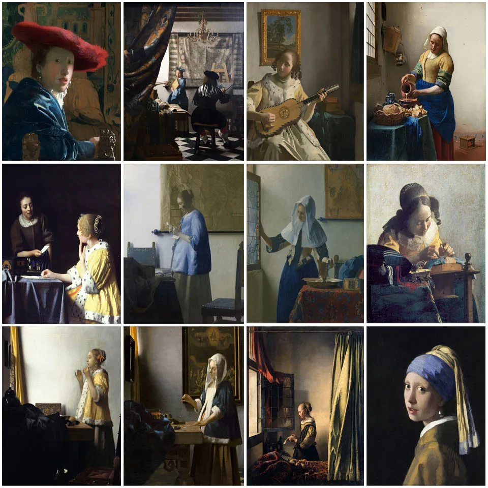 

Painting By Numbers World Famous Painter Art Frameless Oil Painting For Home Johannes Vermeer Series Handpainted Wall Decor Gift