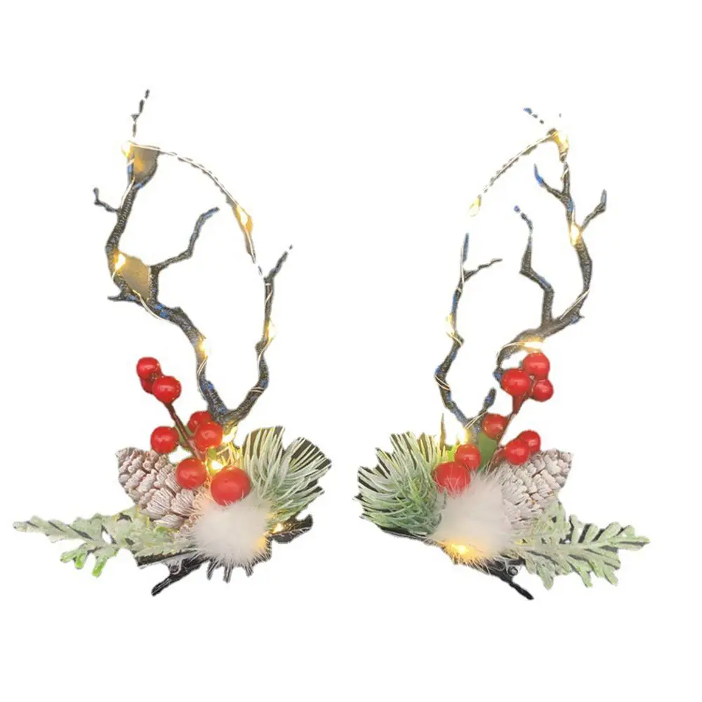 Up Twig Pinecone Flower со светодиодной веткой Заколка для волос в корейском стиле Женская