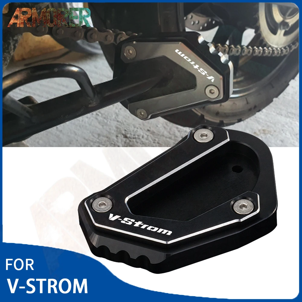 V Strom 650 Motorcycle Accessories For SUZUKI V-STROM 650/XT DL650 DL 650 Kickstand Side Stand Extension Enlarger Pad 2021 2022