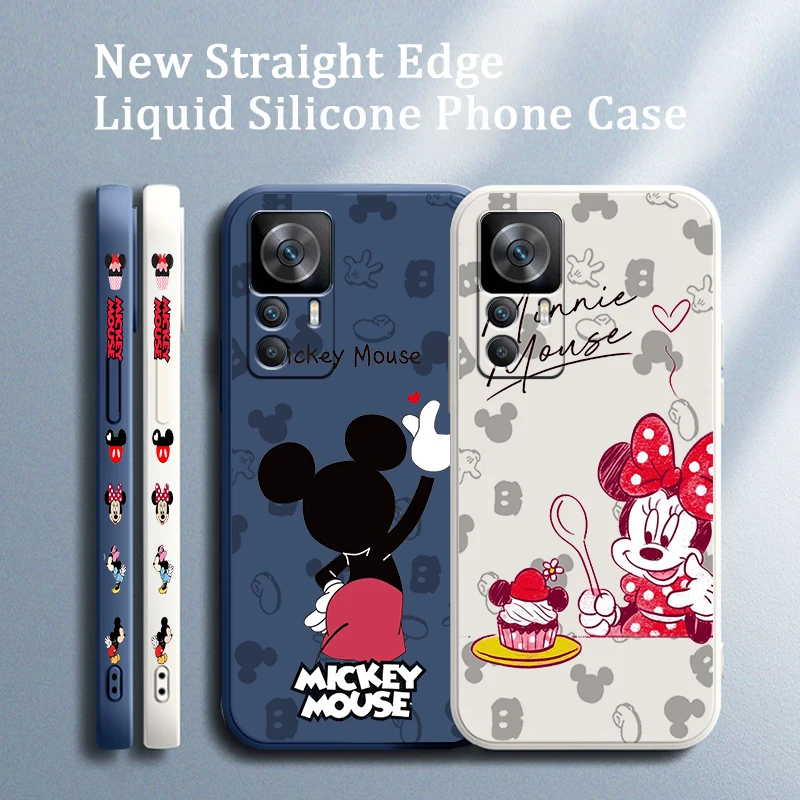 

Love Mickey Minnie Couple For Redmi K50 K40 K40S Gaming K30 10C 10 10X 9A 9 9T 9C 9AT 8 A1 11 5G Liquid Left Rope Phone Case