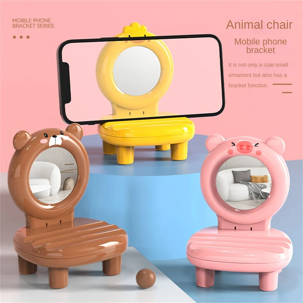 

Mini Mobile Phone Holder Abs Mobile Phone Stand Portable Bracket Creative Chair Mobile Phone Holder Cartoon Desktop Phone Stand