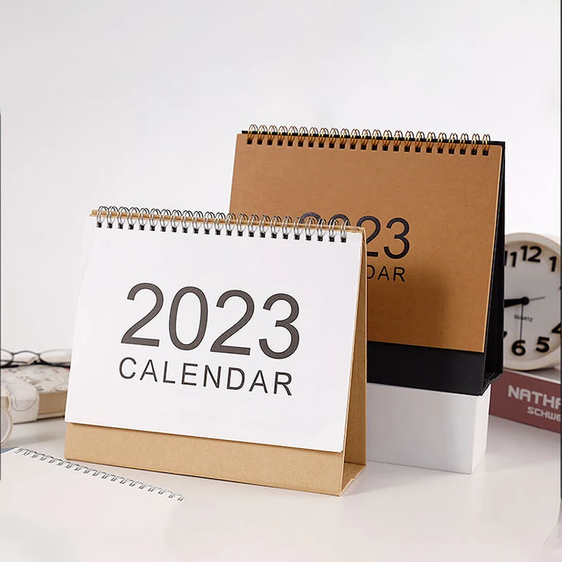 Новинка INS простой 2023 однотонный Настольный бумажный календарь для  заметок двойной ежедневник календарь для офиса календарь для рабочего стола  | AliExpress