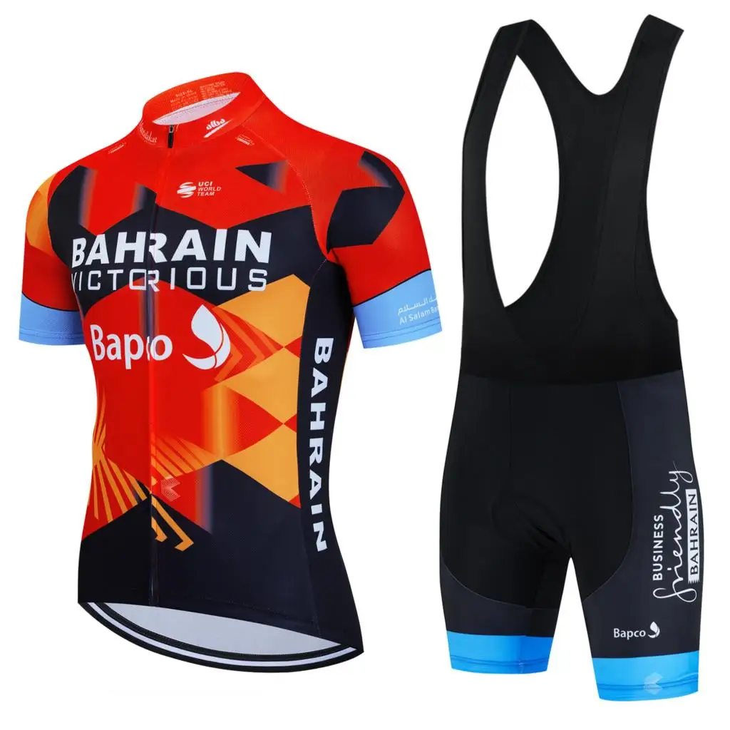 

Bicycle Jerseys Men Sports Set Men's Cycling Clothing Tricuta Man Bahrain Equipment Bib Summer Clothes 2023 Blouse Mtb Suit Bike