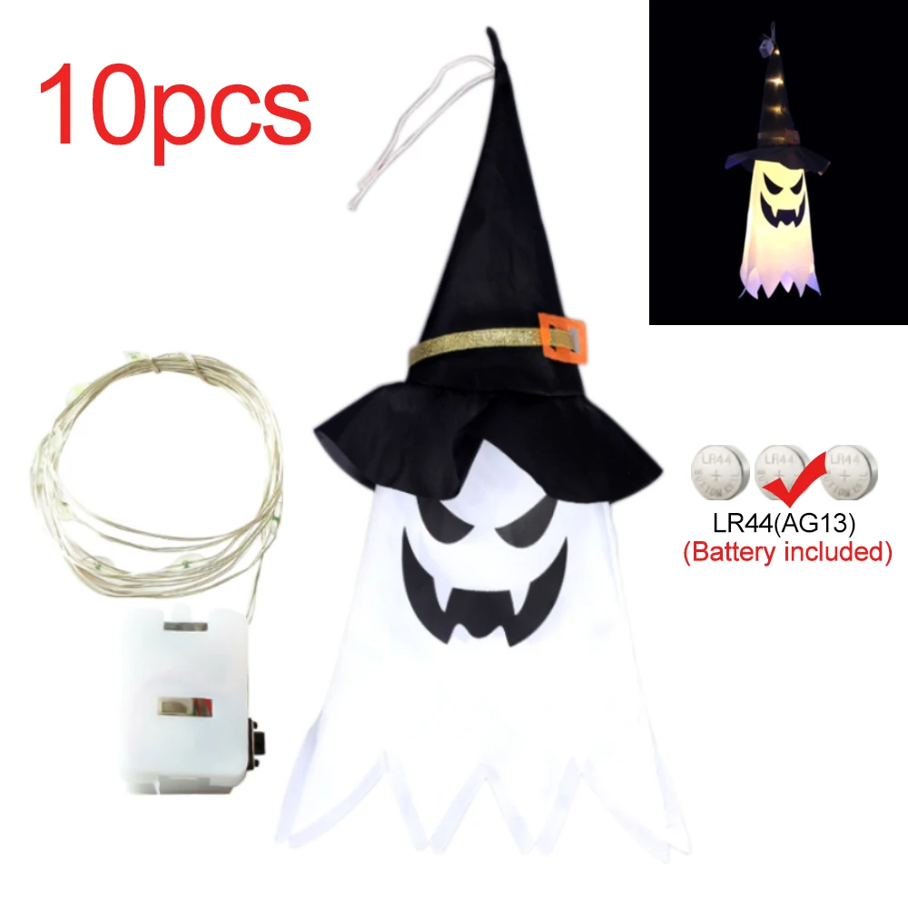 

10pcs 3D Christmas Fairy Light Party Decors Ghost Bat Door Hanging Pendents Happy Halloween Ghost Festival Party for Home 3AG13