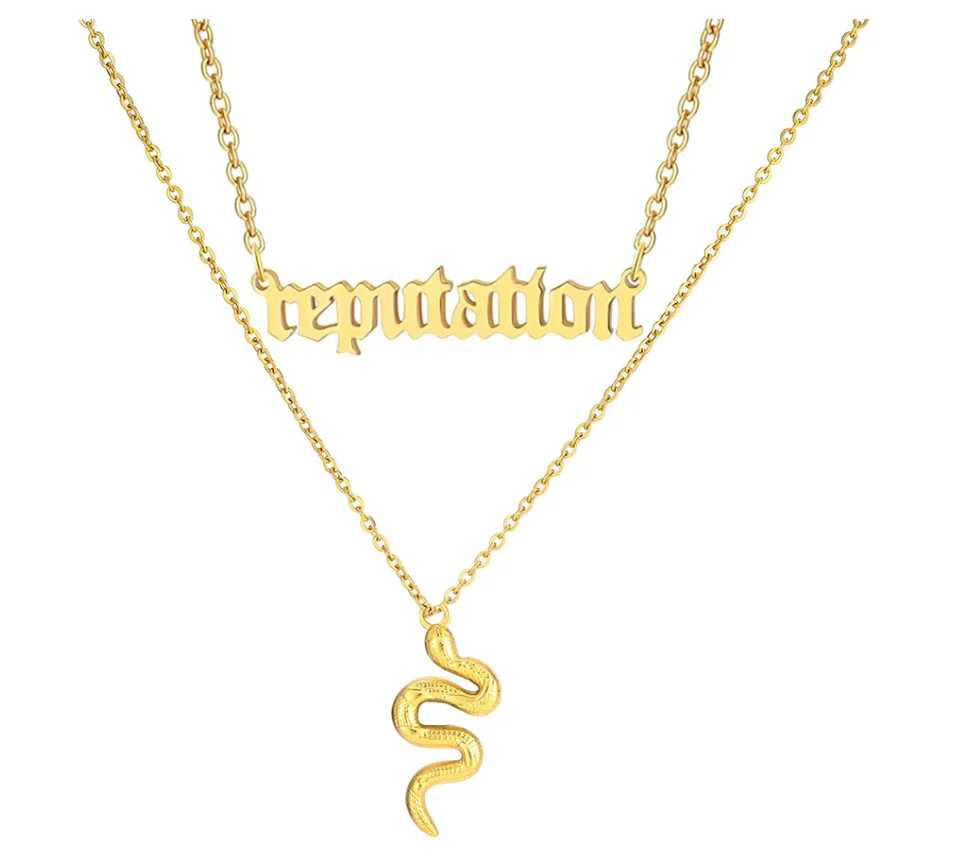 Музыкальный альбом Тэйлор репутация Свифт и ожерелье в виде змеи двойная подвеска ювелирные изделия музыкальные подарки для любителей песни певицы