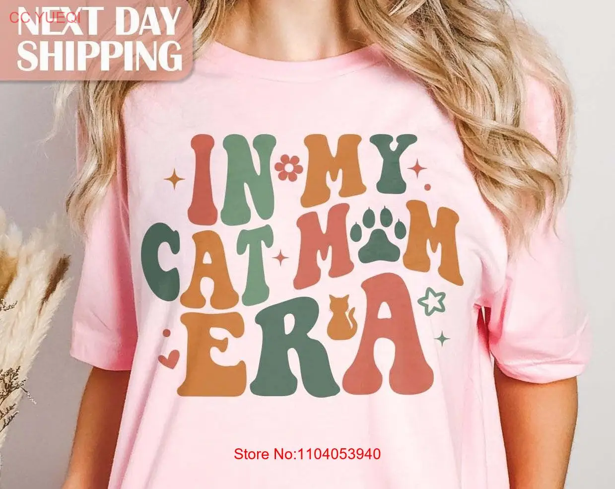 Футболка Cat Mom для мамы Pet Era Fur Mama Life In My Lover с длинными или короткими рукавами