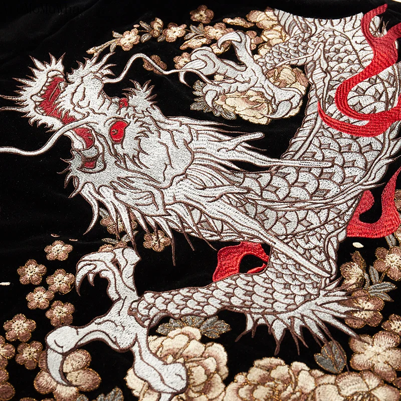 Winter Yokosuka Dragon Embroidered Cotton Jacket Men's Chinese Style Retro Heavy Embroidered Youth Baseball Uniform M-3XL Coats