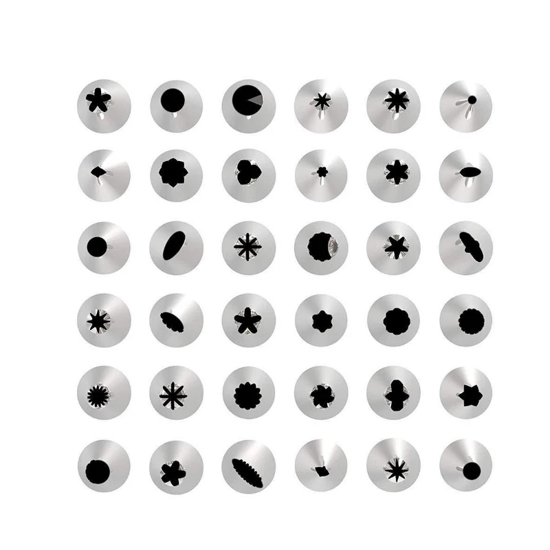 42pc set pastry nozzle stainless steel icing pipe tips set kitchen baking gadgets kitchen accessories cake decoration tools free global shipping