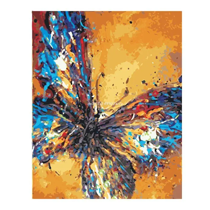 

Butterfly Digital Oil Painting By Numbers Canvas Wall Picture DIY Hand Painted No Frame Home Decor for Adults Beginner Dropship