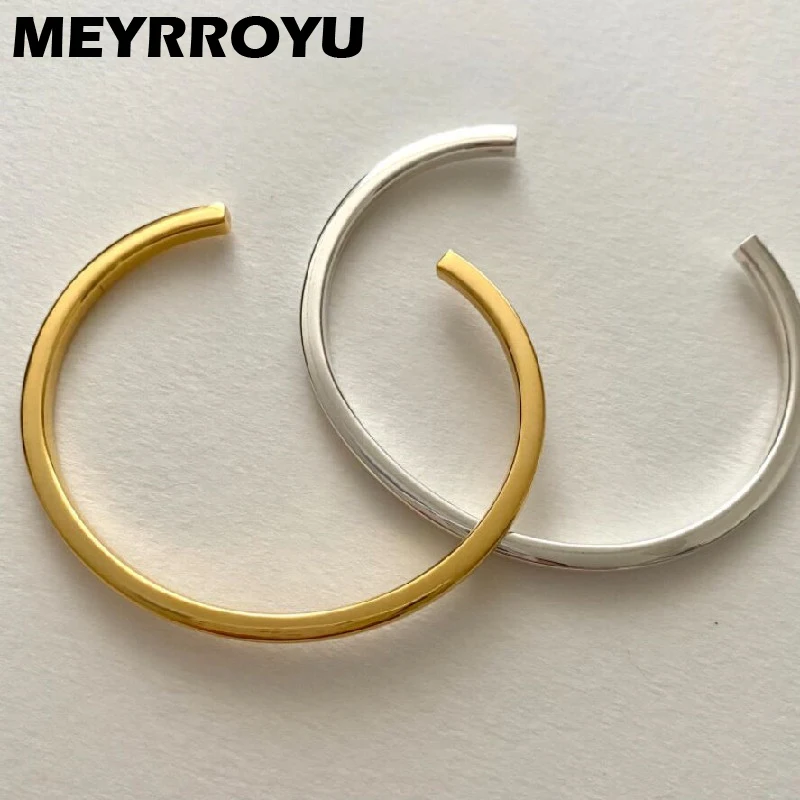 

MEYRROYU 2022 New C Design Unisex Open Cuff Bracelet For Men Women Korean Fashion Punk Jewelry Girl Couple Gift Party браслет