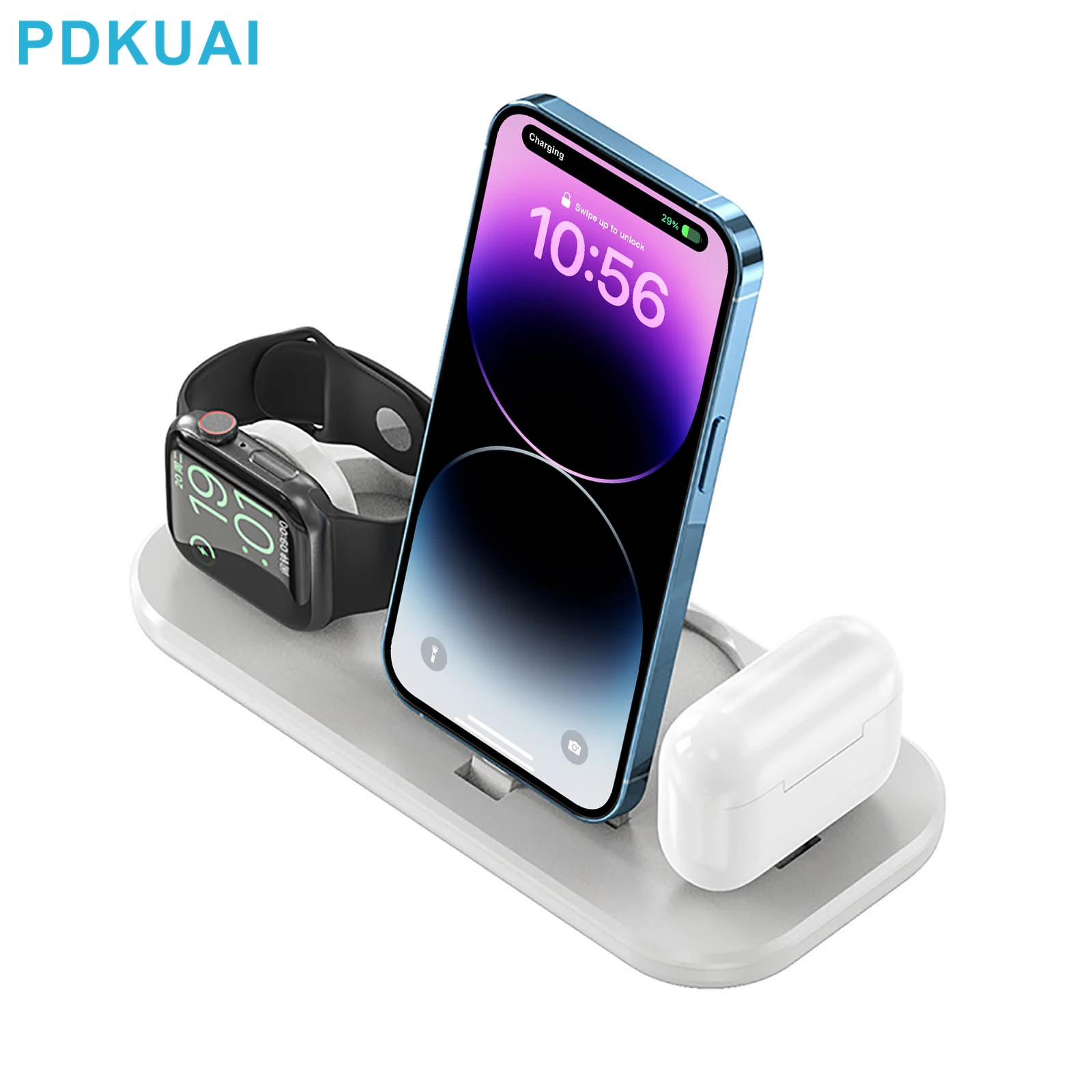

Wireless Charger Stand 3 in 1 15W Fast Charging Dock Station for Apple Watch 8 7 AirPods Pro iPhone 14 13 12 11 XS Phone Holder