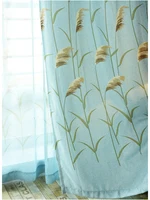Faux Linen Curtains Reed Printed For Living Room Window Treatment Drapes Ready Made Customized