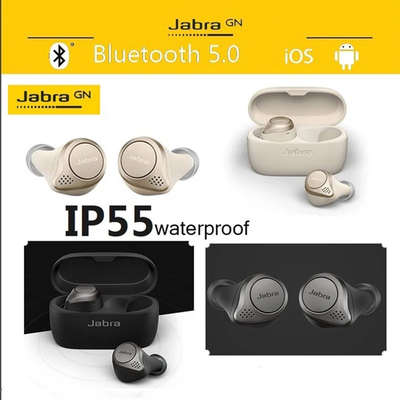 

For Jabra Elite 75t Active Noise Reduction TWS Earphone Bluetooth 5.0 ANC Earphone Hands-Free Sport Headset