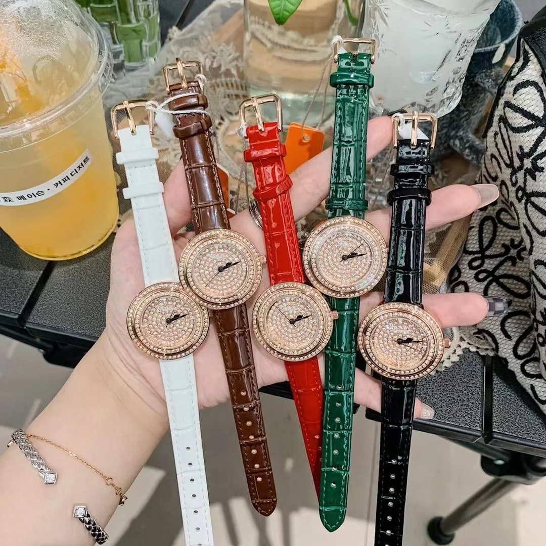 Часы наручные женские кварцевые с фианитами простые элегантные ремешком из