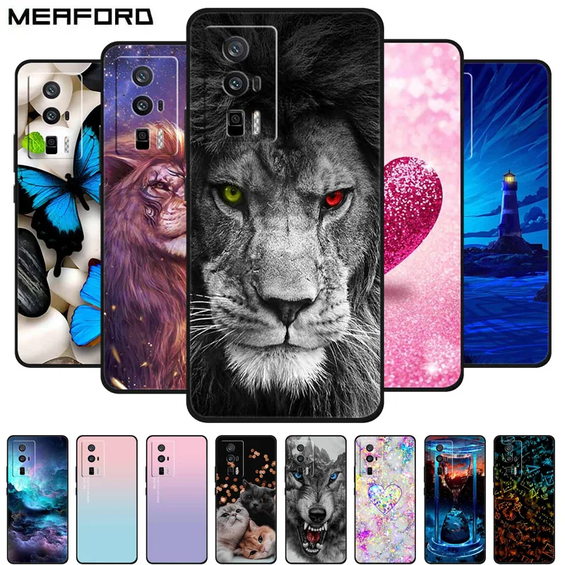 

Case For Xiaomi Redmi K60 Pro Cover Cute Lovely Cat Wolf Lion Printing Silicon Back Phone Case For Redmi K60 Pro k60E Soft Cases